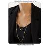 European & American Long Double-Layered Beaded Sweater Chain, Titanium Steel Clavicle Chain for Women, Simple & Versatile Design