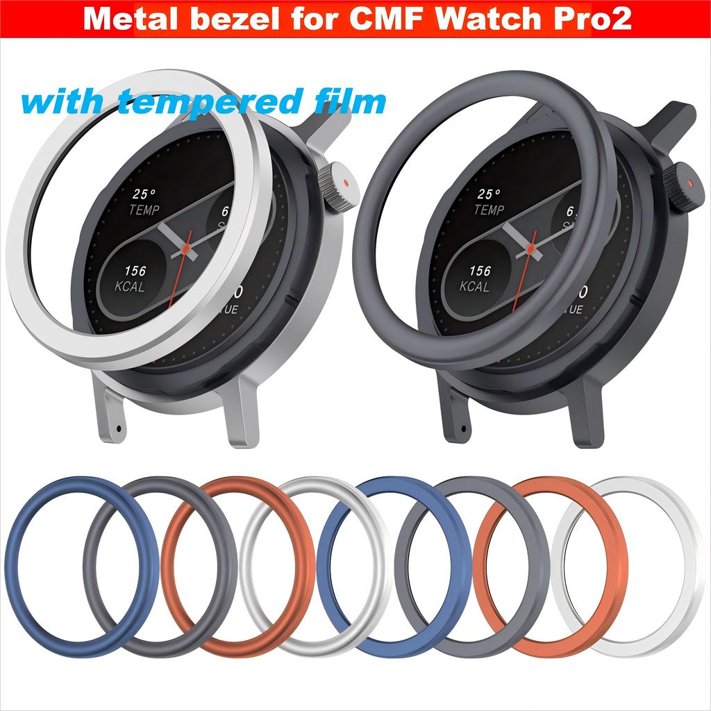 Flat Angle Rounded corner Metal bezel for CMF Watch Pro 2 smart watch case Bumper For CMF BY NOTHING watch pro2 Case Accessories