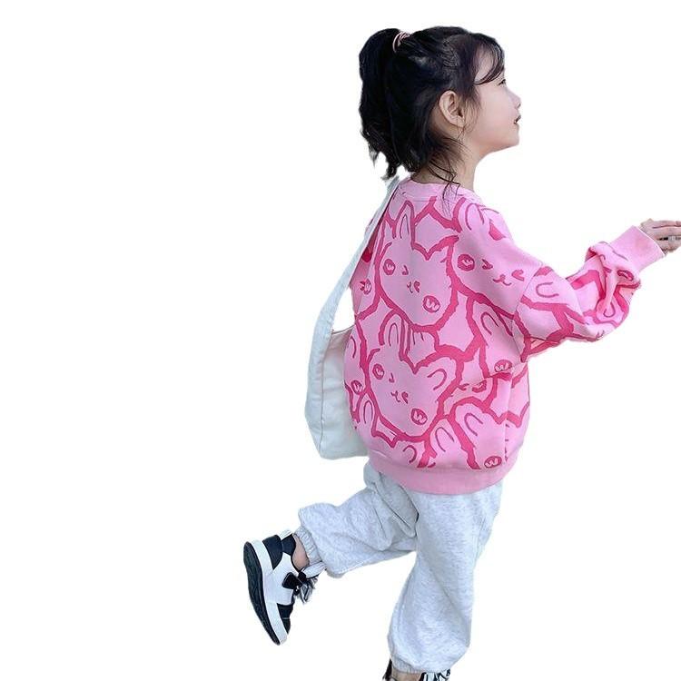 Girls Pink Long Sleeve Sweatshirt Stylish Spring Autumn Kids Top