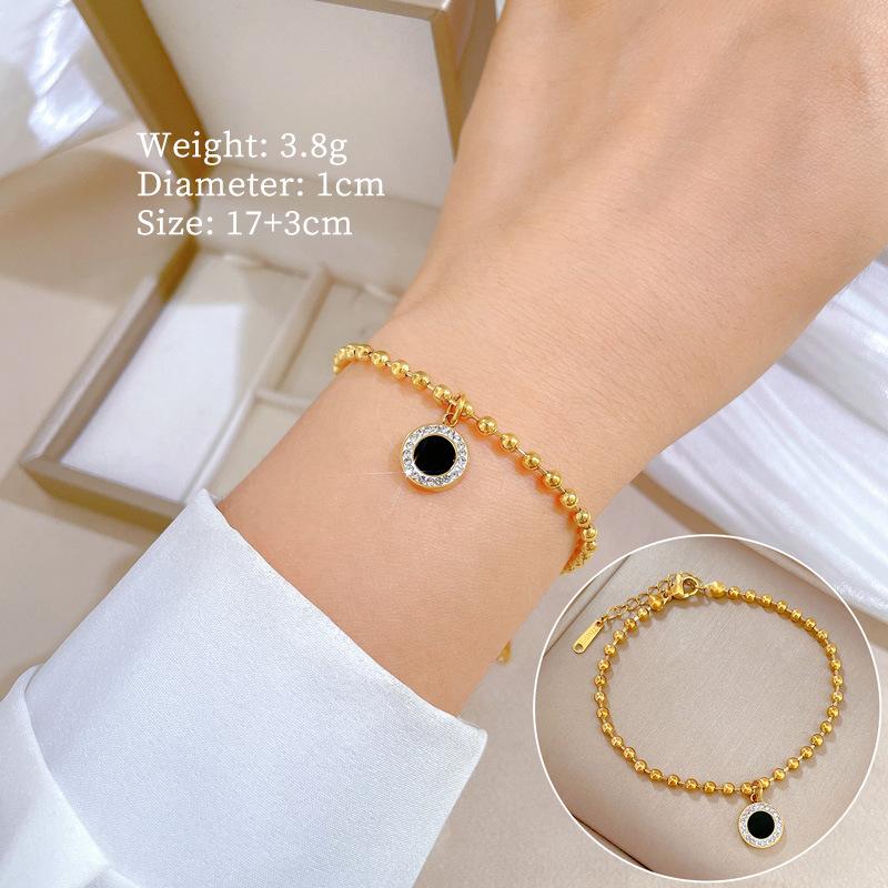 Runde Achat Temperament Persönlichkeit Minimalistisch Ofen Echtgold Halskette Weibliche Schlüsselbeinkette