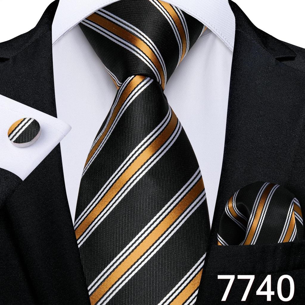 Męskie krawaty jedwabny czerwony krawat Hanky ​​spinki do mankietów zestaw formalne wesele nowość