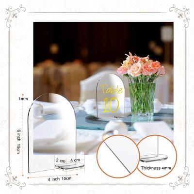 Acrylic Transparent Arched Semicircle Without Digital Seat Plate Blank Acrylic Party Decoration Wedding Table Cards Versatile