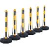 Adjustable Traffic Delineator Post Cones, 6 Pack, Traffic Safety Delineator Barrier with Fillable Base 8FT Chain, for Traffic Control Warning Parking