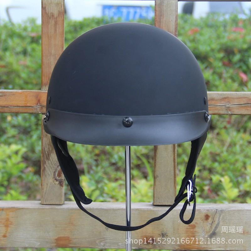 Classic American Style Half Face Motorcycle Helmet Adults ABS Material Open Scooter In Matte Black Glossy
