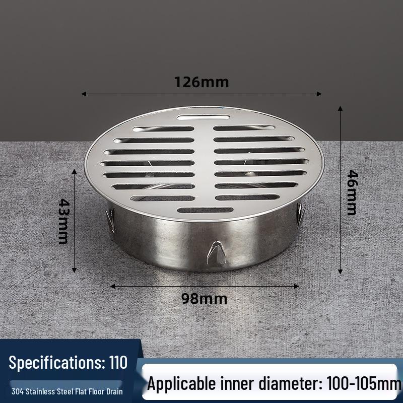 304 Stainless Steel Round Anti-Clog Balcony Floor Drain