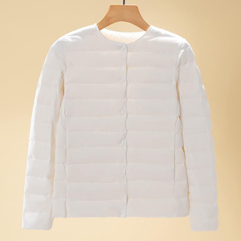 Womens Short Down Jacket V-Neck Long Sleeve Lightweight Warm Winter Coat Plus Size
