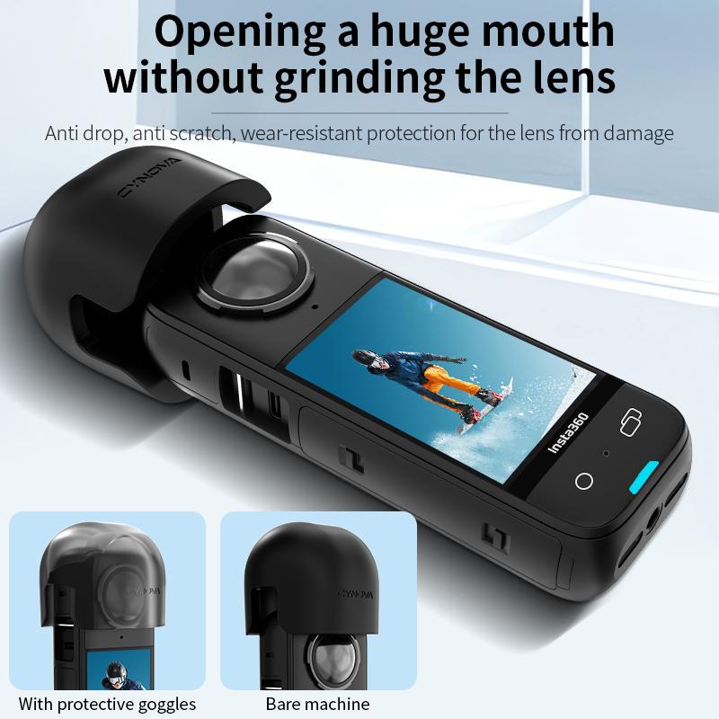 Cynova For Insta360 X5 Silicone Lens Cap Rubber Protector Case For Insta 360 X5 X4 Accessories
