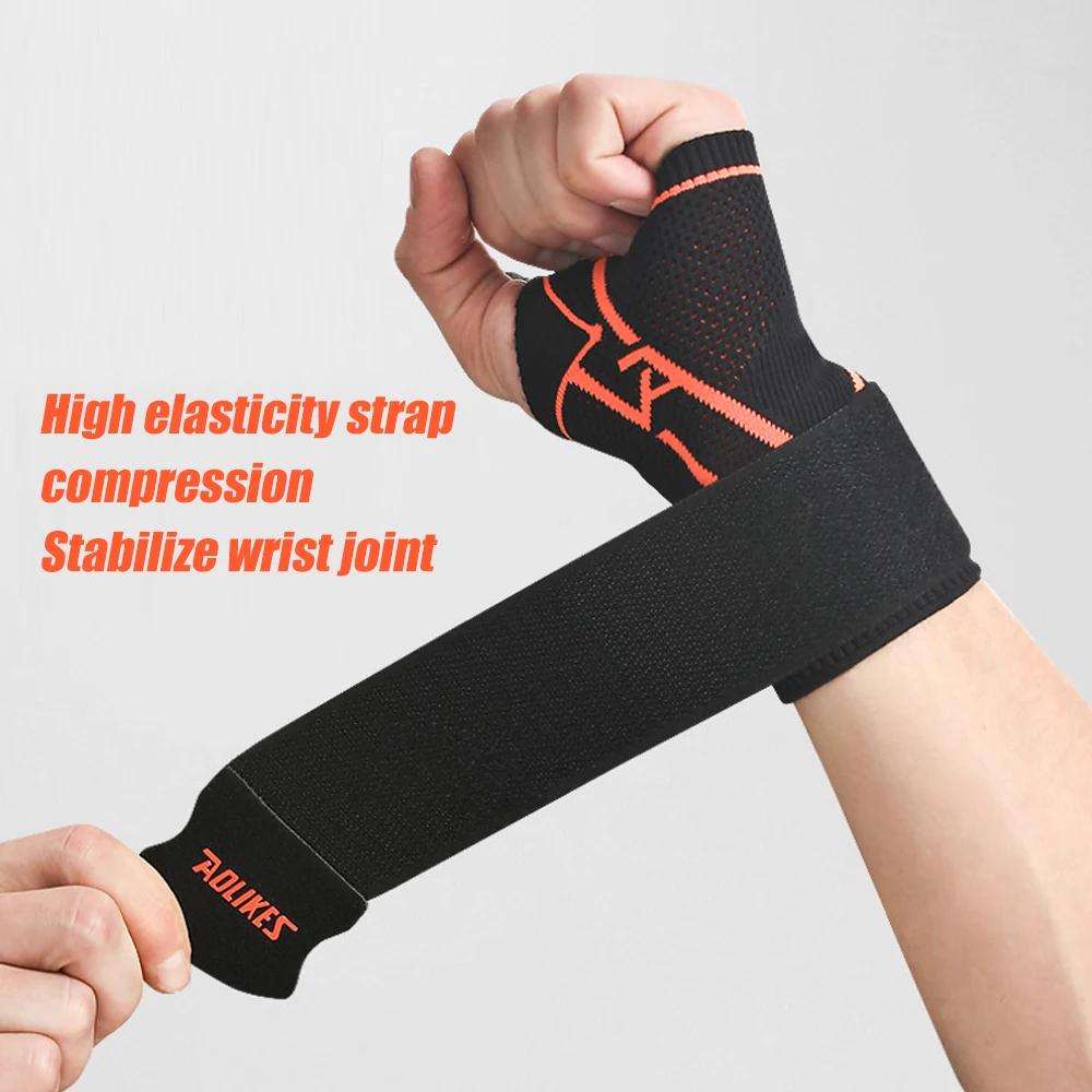 1 Pcs Hand Brace Elastic Wrist Support With Strap, Wrist Compression Wrap Adjustable Hands Strap Relieves Wrist Pain,Tendonitis