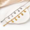 Gold-Plated Titanium Ocean-Inspired Necklace & Bracelet Set with Starfish and Fish Pendants - Versatile Women's Jewelry