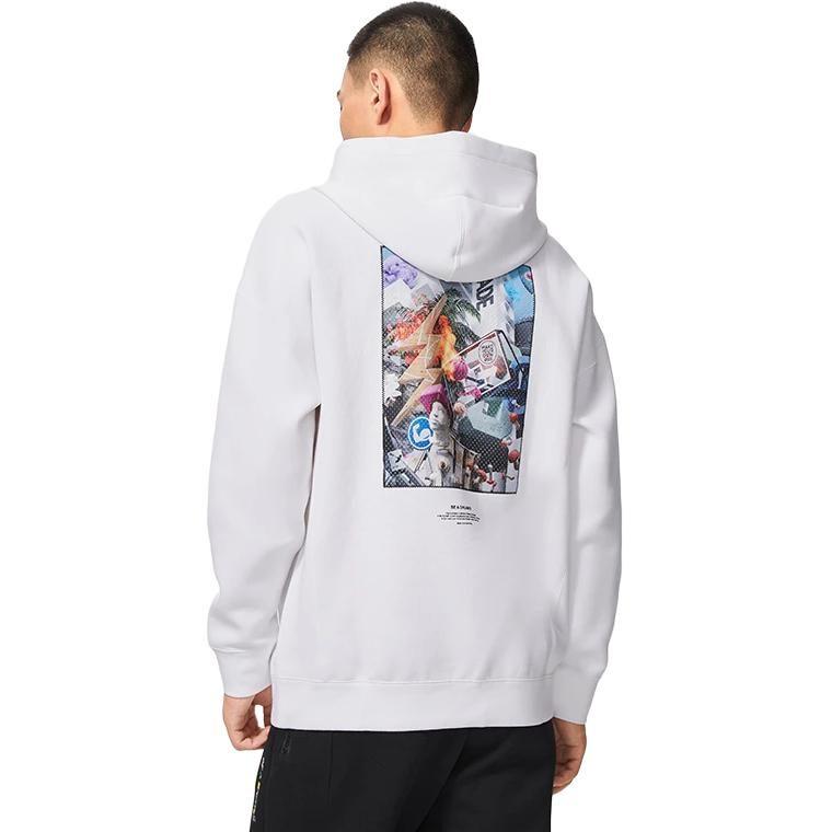 Li Ning Sweatshirts Unisex White Hooded Moderate Regular AWDSE73-2