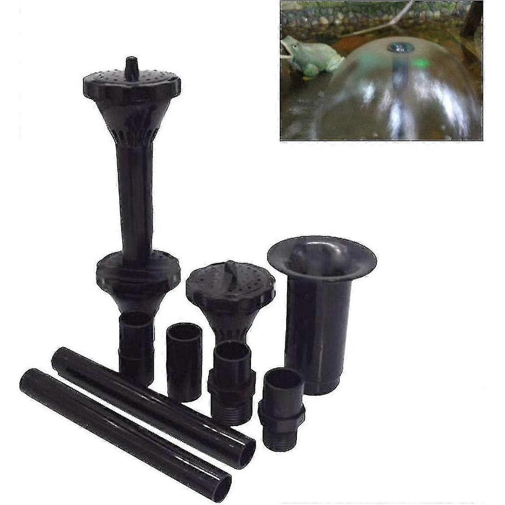9pcs Small Nozzle Heads Kit Nozzle Water Fountain Fountain For Pond Fountain Submersible Pump Black Pool
