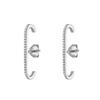 European and American Minimalist Single Row Crystal Zircon Stud Earrings for Women Geometric E Shape Vintage Jewelry