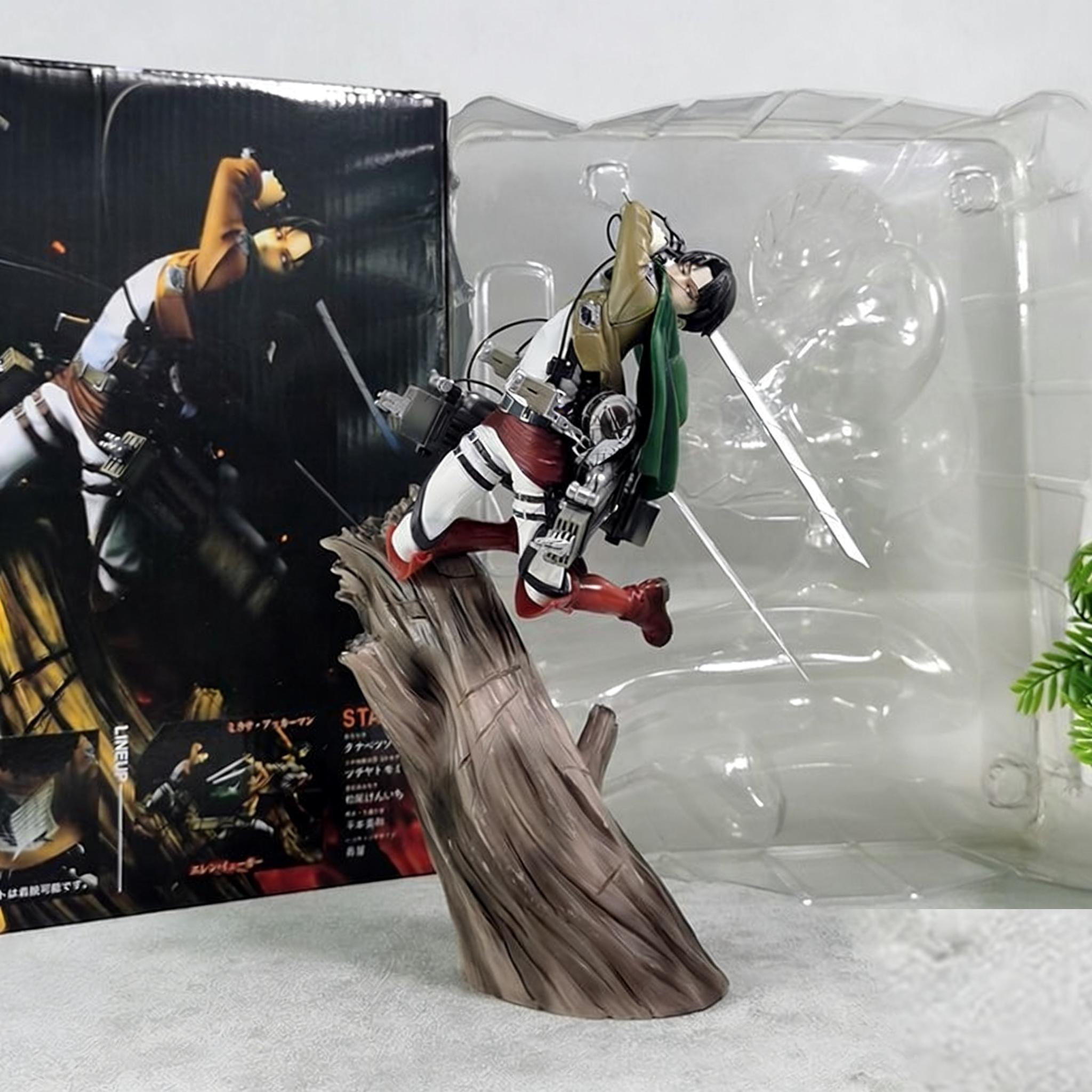 

Attack on Titan: Tree stump Levi Captain Anime and trendy toys can be move 9.84Inch/24cm pvc FavoritesTable setup anime hot Toys No box