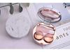 Mirror Case Marble Pattern Contact Lens Set - Electroplated Cosmetic Lens Companion.