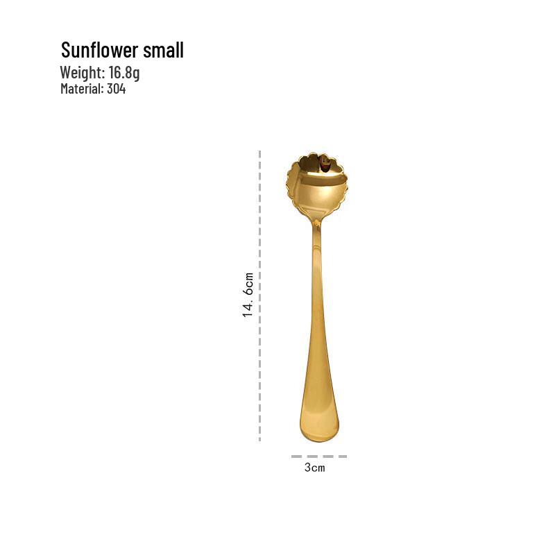 

ZISIZ Stainless Steel Sunflower Dessert Spoon