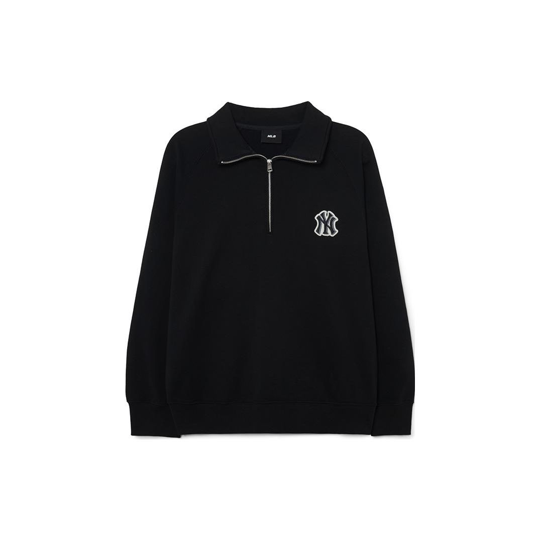 MLB New York Yankees Einfarbiges Logo Gestickter Print Poloshirt Sweatshirt Unisex Sweatshirt Schwarz 3AMTB0331-50BKS L black