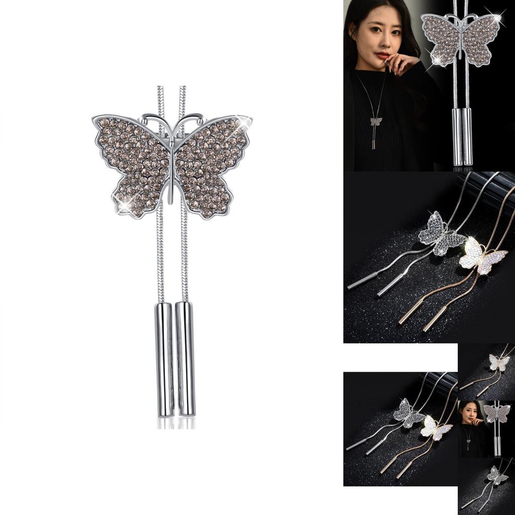 Elegant Butterfly Necklace For Women Long Fashion Sweater Chain Vintage Accessory