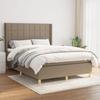 Exclusive House - Slatted Bed Base with Taupe Mattress 140x200 Cm Fabric
