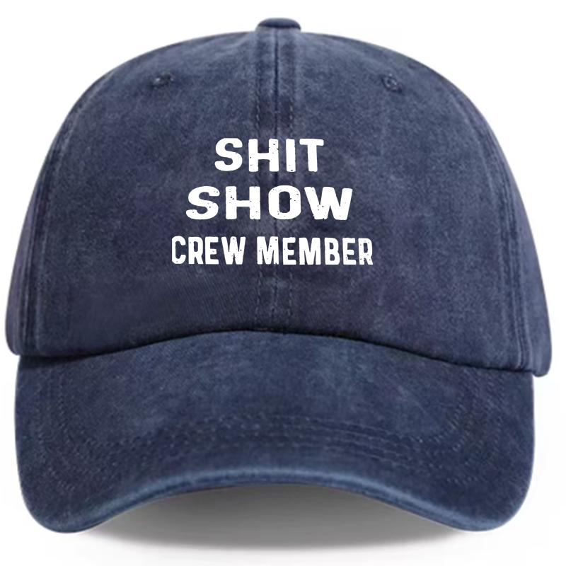 SHIT SHOW CREW MEMBER Print Hand Washable Sun Protection Casual Hat for Men Spring Autumn Travel Beach Vacation