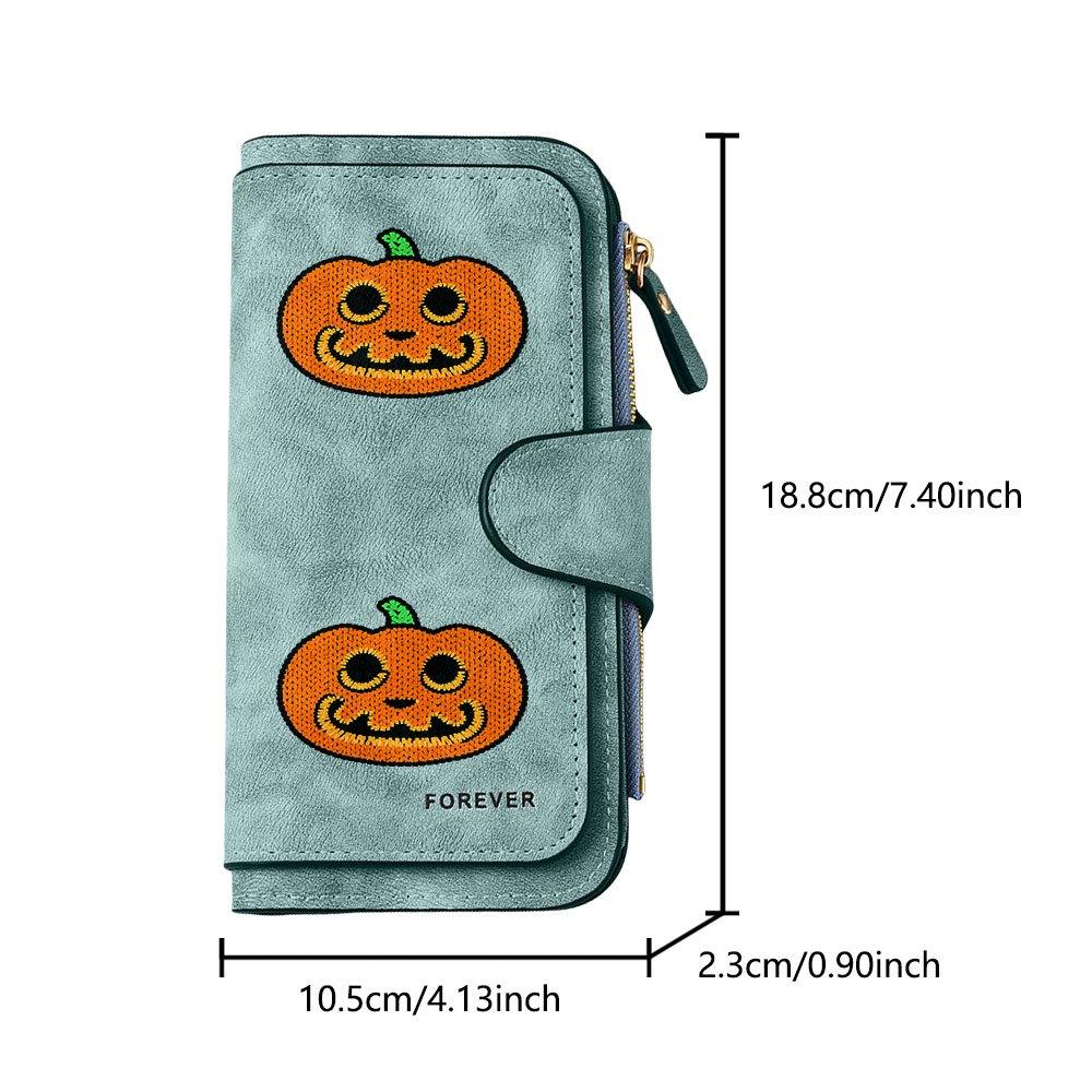 Knitted Pumpkin Pattern Long Zipper Wallet, Large-capacity Card Holder, Unisex Clutch Bag, Stylish Zippered Coin Purse, Suitable for Daily Use, a