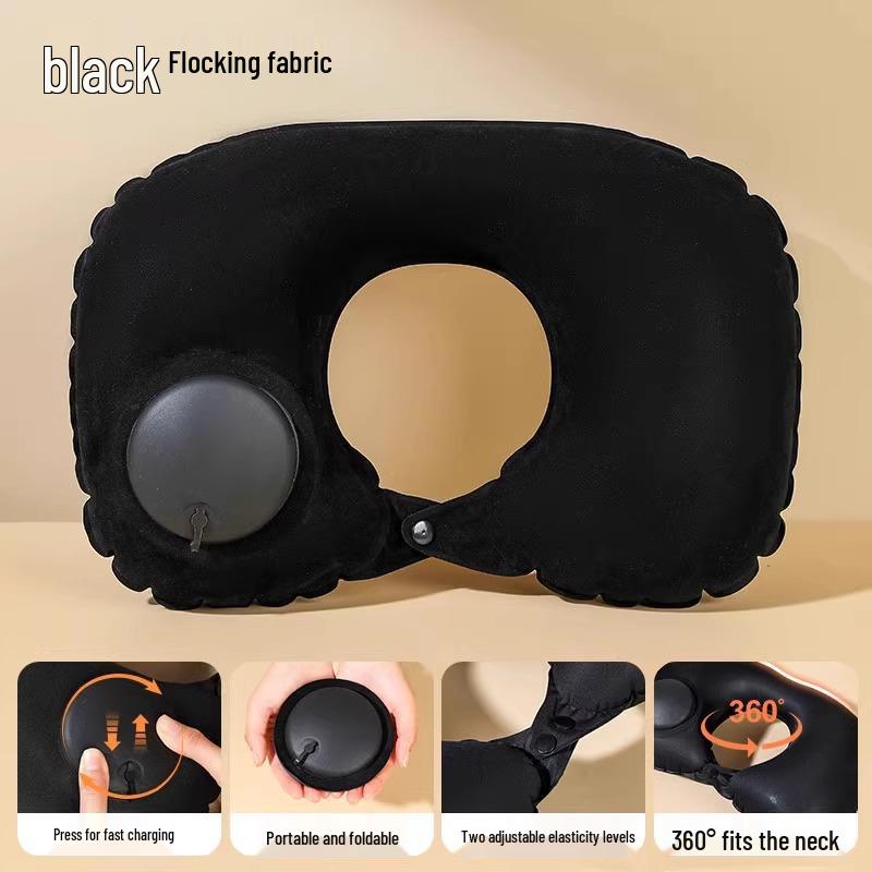 Portable U-Shaped Inflatable Travel Pillow for Neck and Cervical Spine Support