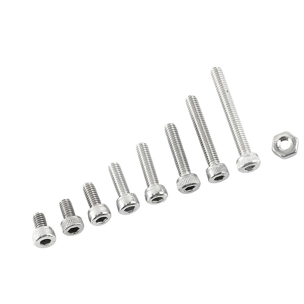 M2.5 A2 Stainless Steel Hex Socket Screws   With Hex Nuts Assortment Fasteners(  Head)