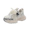 Korean version of girls' dad shoes lightweight platform pearl lace princess sneakers spring single shoes girls running shoes non-slip