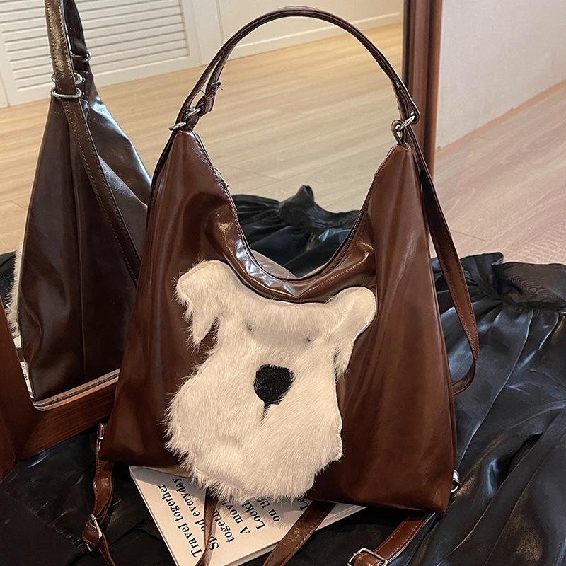 

Милая мультяшная сумка-тоут большой вместимости для женщин, осень-зима, новый корейский стиль, модный рюкзак Ins, повседневная женская сумка