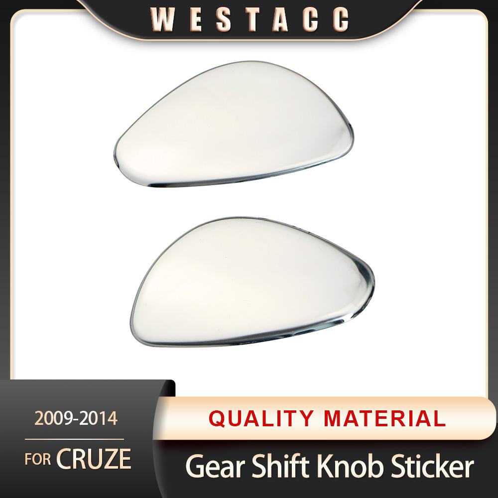 2Pcs Stainless Steel Car Gear Head Shift Knob Trim Sticker for Chevrolet Cruze 2009 2010 2011 2012 2013 2014 2015 AT