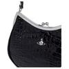 VIVIENNE WESTWOOD West Queen Charm Frame Silver Hardware Small Calfskin Shoulder Bag Women Shoulder Bag Black 4B01000VWL0098N401