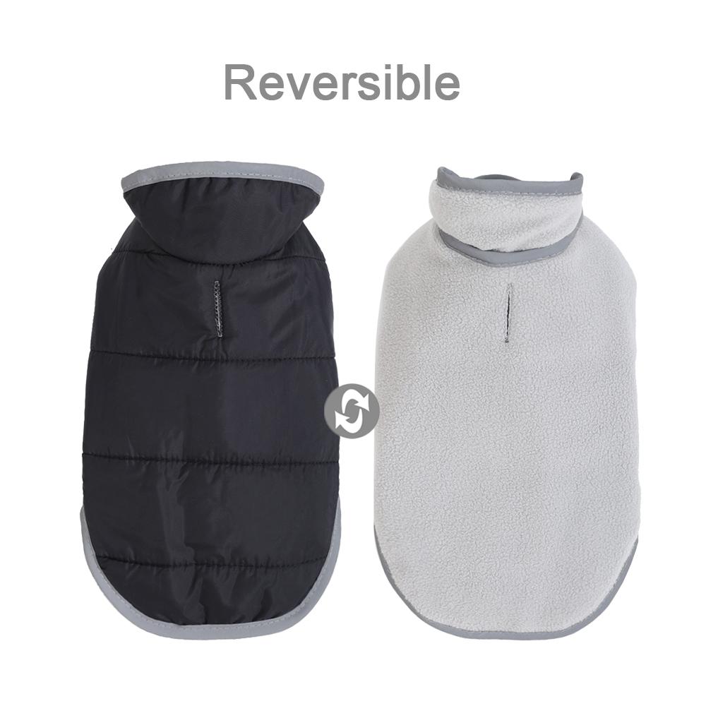 Reflective Dog Jacket Autumn Winter Reversible Puppy Clothes for Small Medium Dogs Cats Waterproof Chihuahua Coat Pet Outfits
