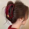 1pc Fashion French Sweet Temperament Acrylic Large Shark Clip, Hollow Oval Hair Claw for Women, Versatile Hair Accessory for Daily Wear