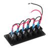 12 24V 6 Gang Rocker Switch Panel for Car RV Boat Yacht Marine