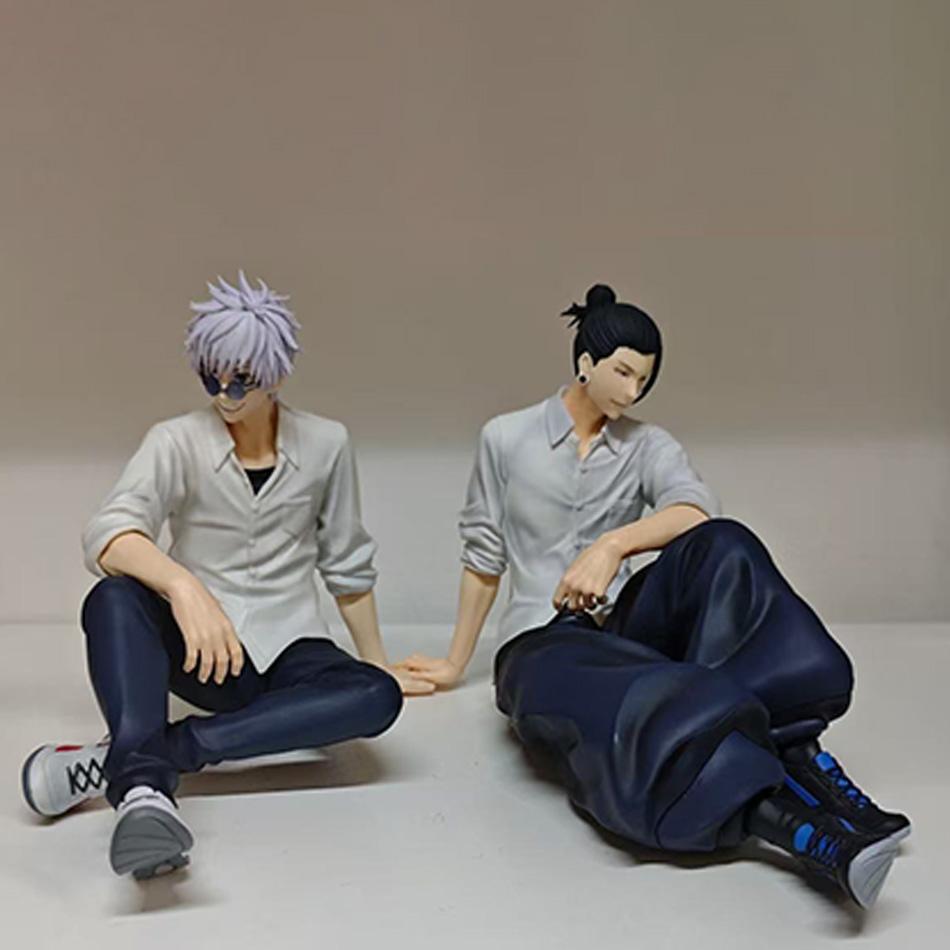 10CM Jujutsu Kaisen Animation Satoru Gojo & Geto Suguru Yumemirize Sitting Posture Action Figure Genuine Miniature Figurine Plaything