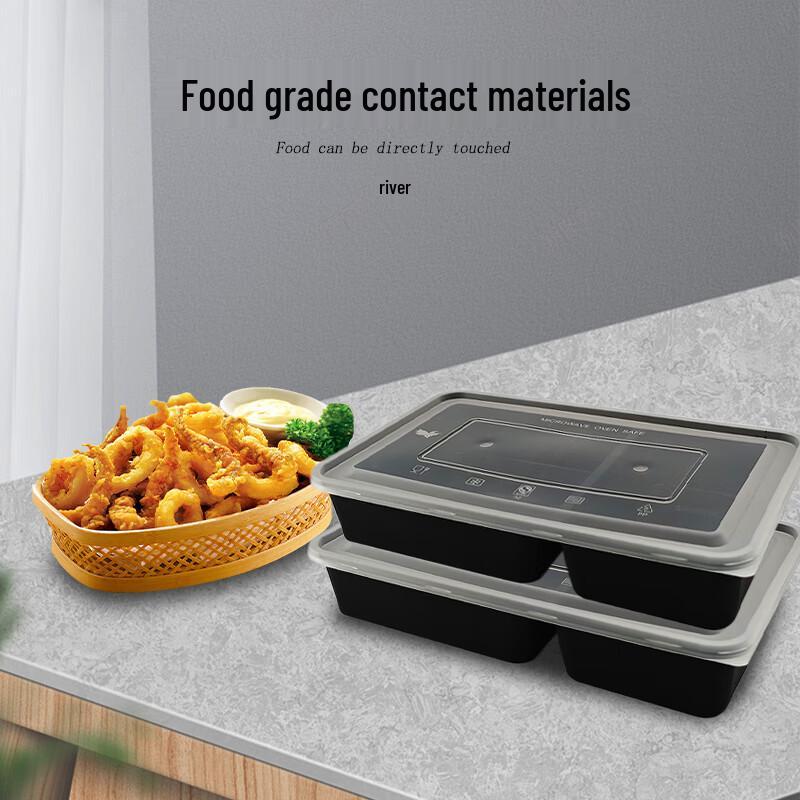 Jinmei Box King 930ml Disposable 2-Compartment Meal Prep Containers with Lids (150 Sets)