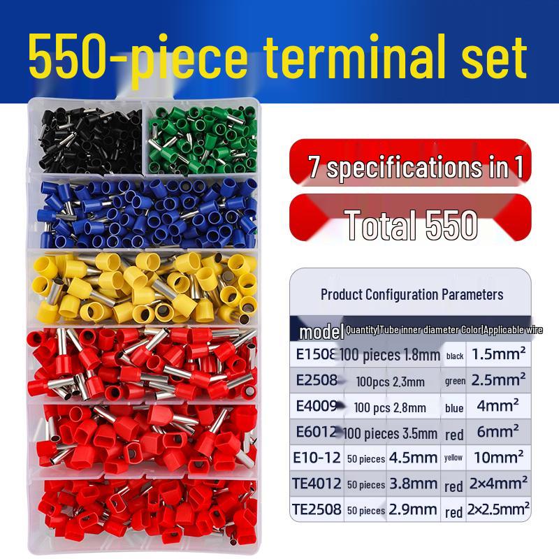 European Pin-Type Pre-Insulated Copper Ferrule Wire Connectors with Crimping Pliers
