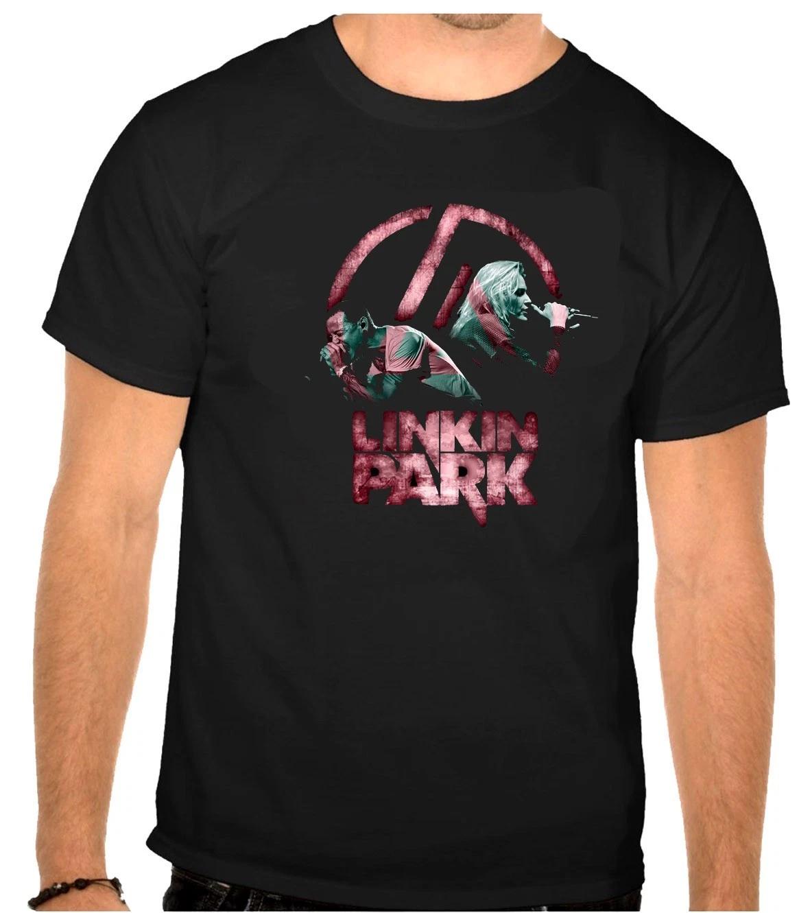 

Черная футболка с логотипом рок-группы Linkin Park -1292- M