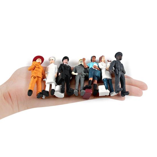 7Pcs/Set Hand Painted Miniature Landscape Figurine High Simulated Workplace Fireman Policeman Landscape Figurine for Decoration