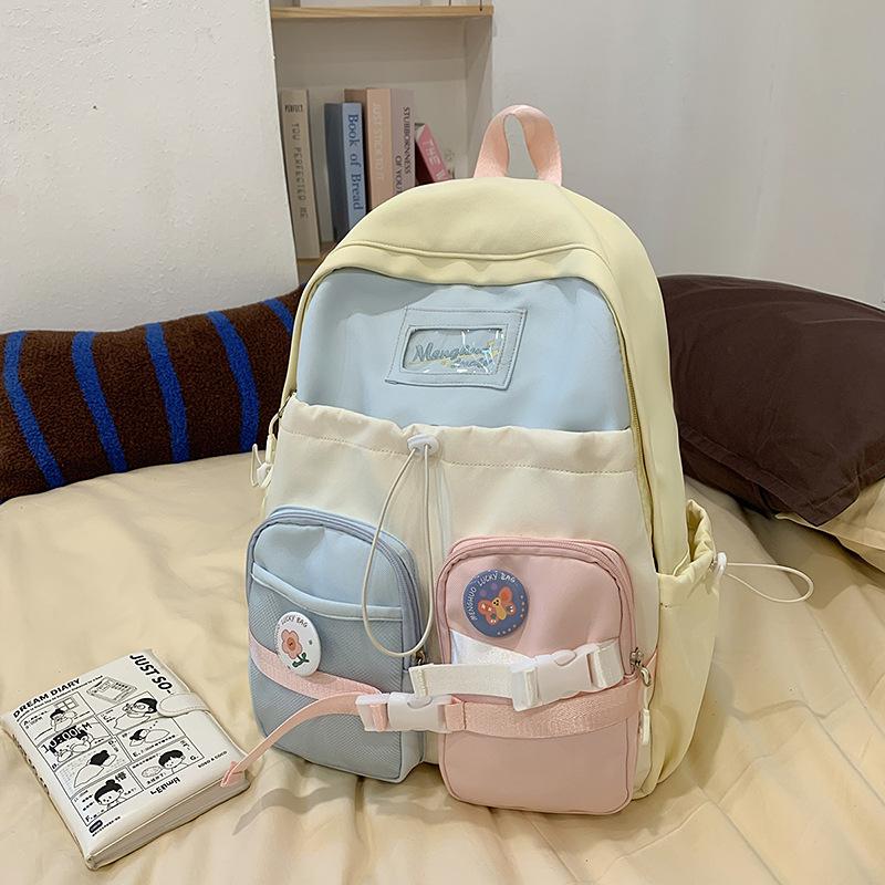 

Dopamine Large Capacity Backpack for Women Junior High School Style Casual Schoolbag for Female College Students Versatile Travel Backpack .