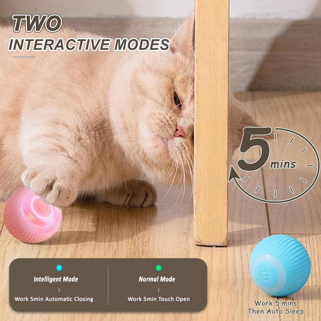 Cat Interactive Ball Smart Cat Toys For Pet Indoor Automatic Rolling Ball Electronic Interactive Cat Toy Cat Game Accessories