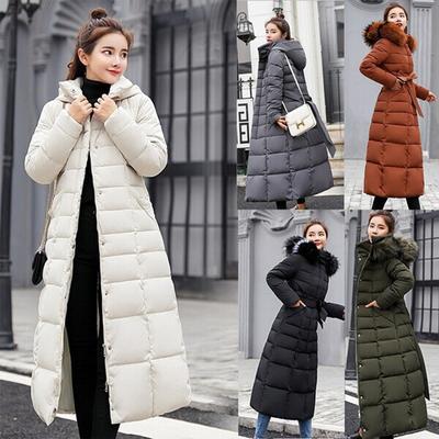 Damenmode Winter Daunenmantel Kleidung Baumwollgepolstert Verdickend Daunen Lässig Wintermantel Lange Jacke Daunenparka