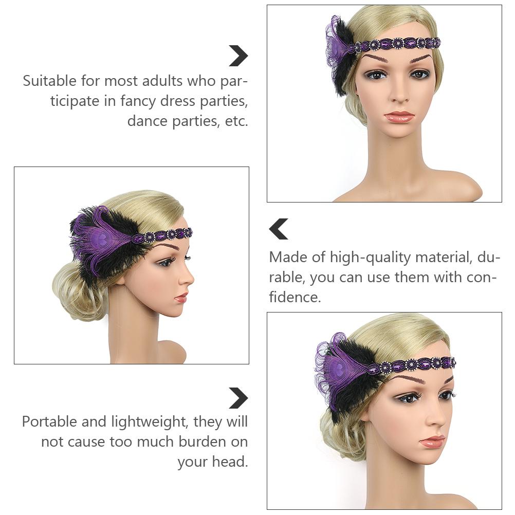 Pfau Stirnband Party Decor Fascinator Haar Zubehör Braut Kopfbedeckung Dekoration Ornament Schwarz Schallwand Kopfstück