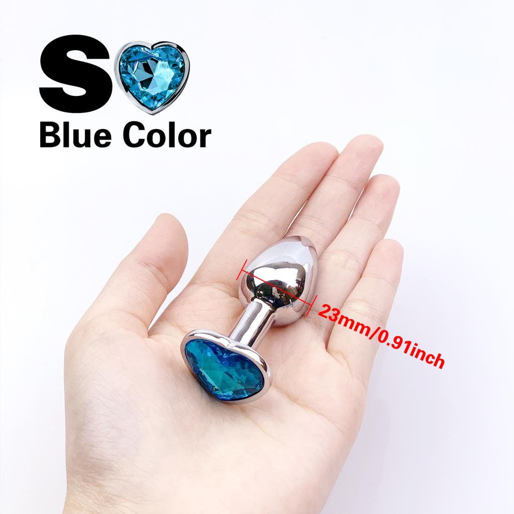 Stainless Steel Anal Plug Heart Shape 5 Sizes Crystal Anal Plug Removable Butt Plug Stimulator Anal Sex Toys Prostate Massager