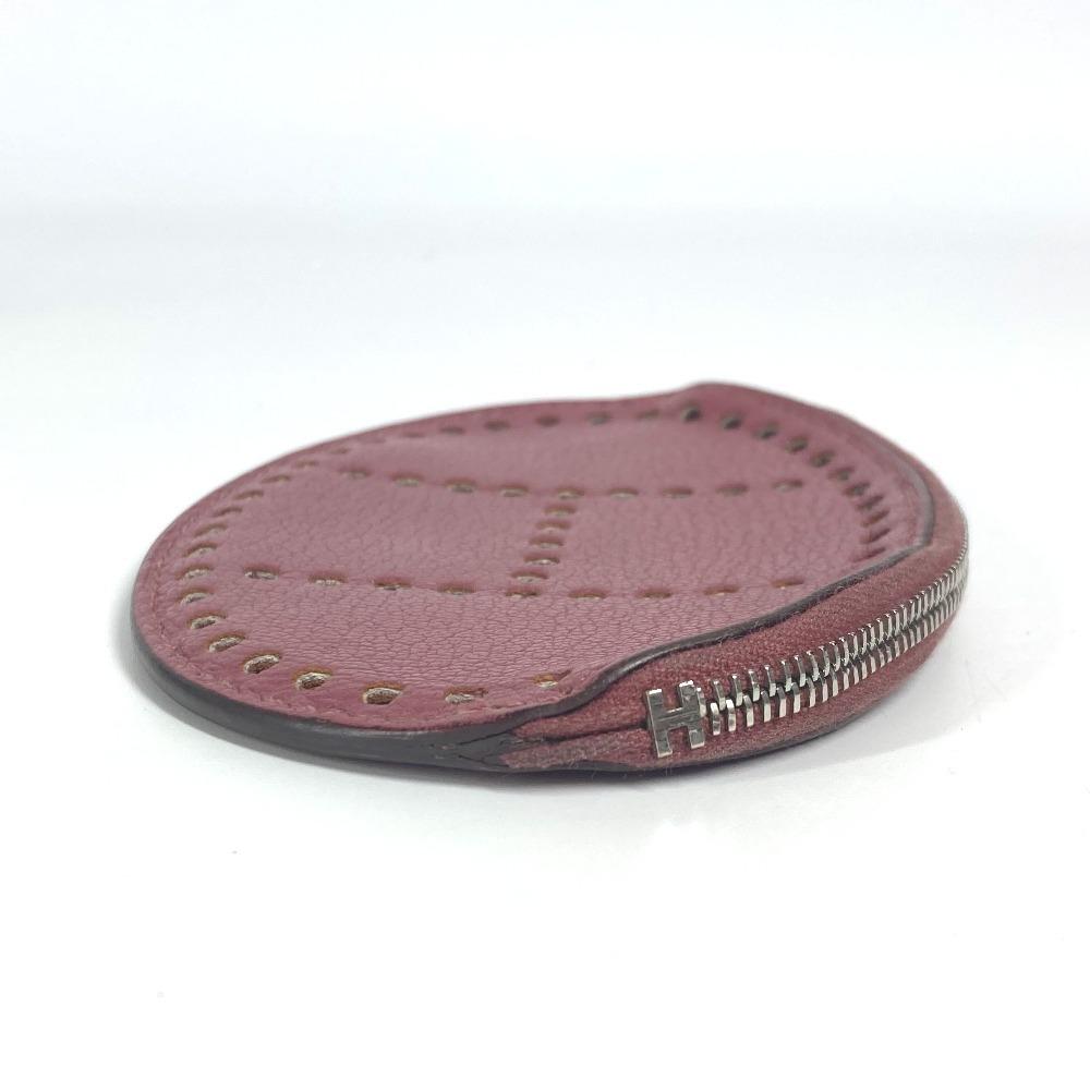 HERMES Evelyne H logo Wallet Coin Compartment coin purse Leather purple