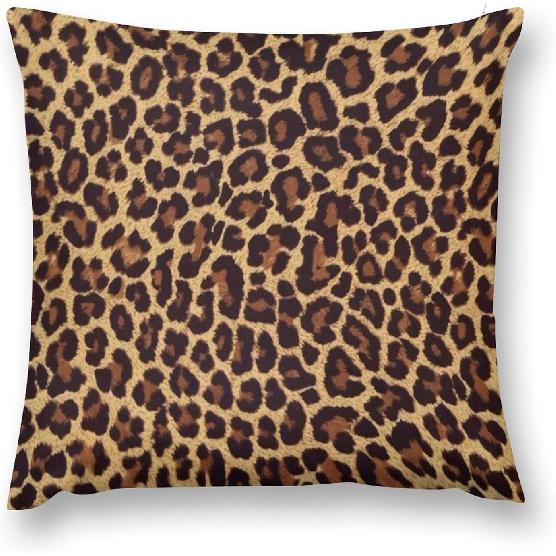 Cheetah Leopard Brown Decorative Throw Pillow Covers 18x18 Inch Farmhouse Cushion Cover Plush Pillow Case for Couch Sofa Bed Outdoor Home Decor