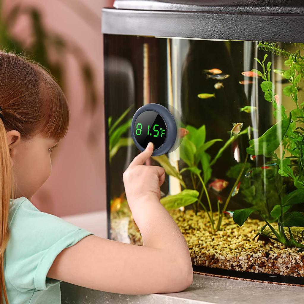 PAIZOO Fish Tank Digital Thermometer Accurate LED Display screen to ±0.32°F Water Tank Thermometer Aquarium Temperature Measurement for