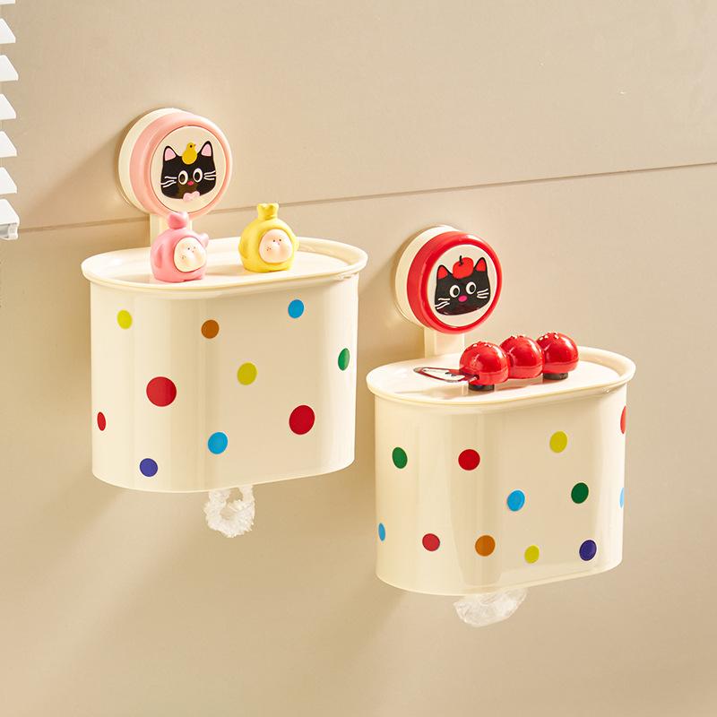 Saugknopf Frischhaltefolienabdeckung AufbewahrungsboxKüche Wandmontierte Einweg-Aufbewahrungsbox Staubdichte Entnahmebox