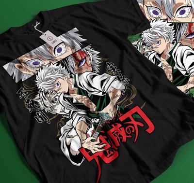 Sanemi Shinazugawa T-Shirt Wind Hashira Demon Slayer Horror-Anime Geschenk-Shirt 310