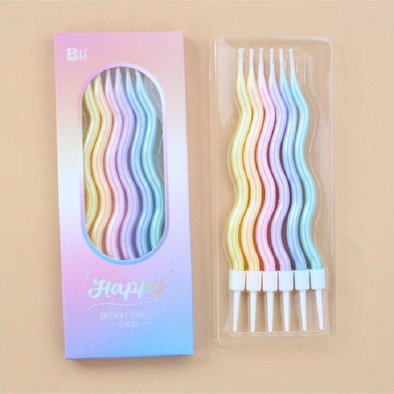 6 Pcs Surprise Birthday Colored Candles Home Decor Aesthetic Candle Wedding Centerpieces  Party Supplies Decoration Candles