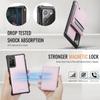 For Samsung Galaxy Note20 Leather Back Cover Compatible with MagSafe JEEHOOD J06 Phone Case with Card Bag RFID Blocking